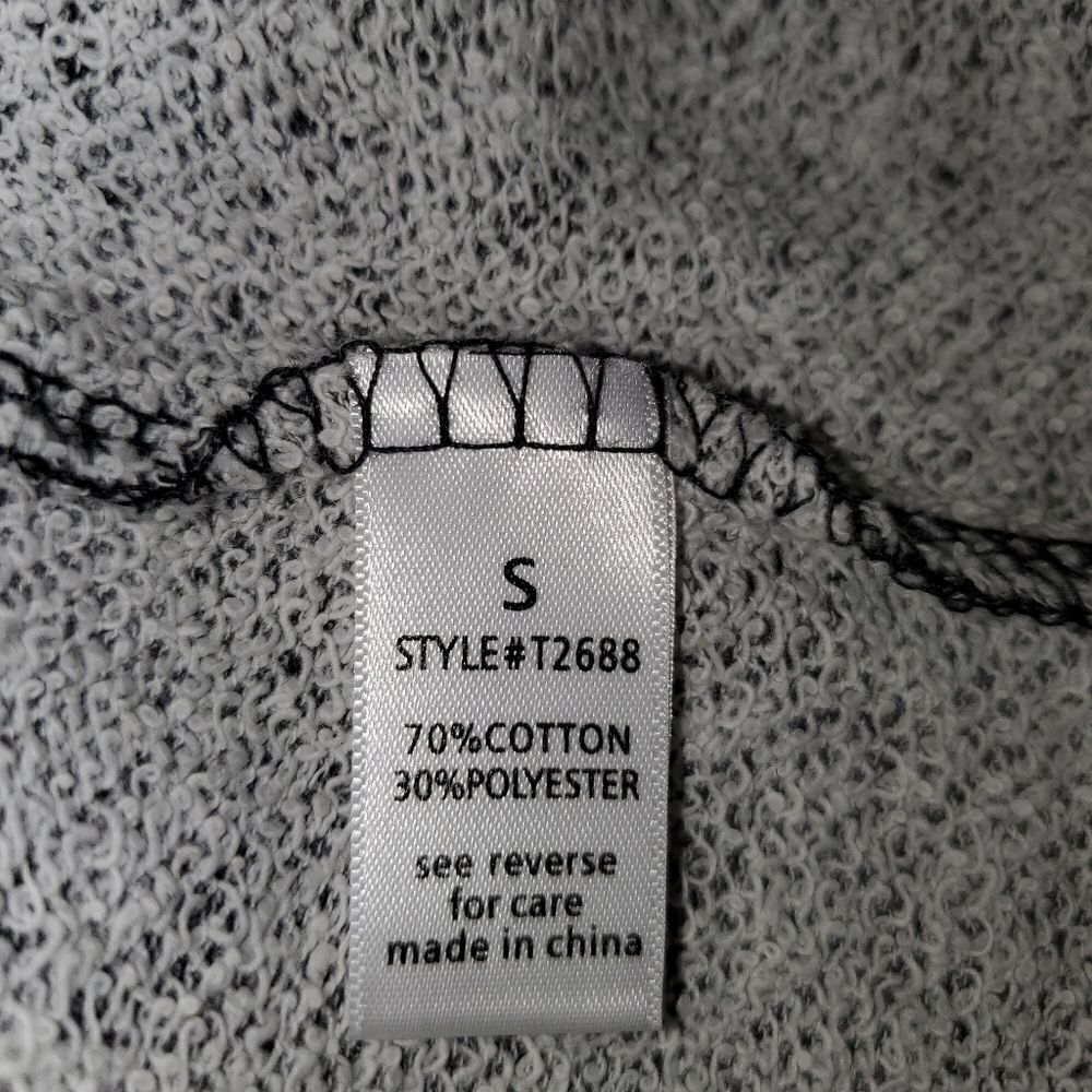 Distressed Black/ Grey sweatshirt dress/tunic top - Picture 4 of 8